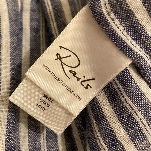 Rails Jasmine Tibet stripe Blue and White Long Sleeve Dress. Size S - Picture 5 of 9